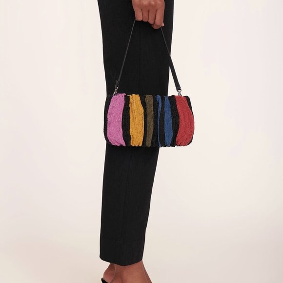 STAUD Beaded Bean Mosaic Stripe Shoulder Bag - Picture 5 of 12